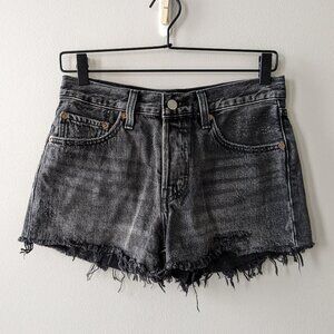 Levi's 501 Cutoff Denim Shorts Trashed Black